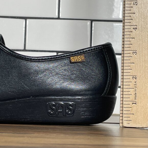 SAS Siesta Womens Size 8.5 Slim AAA Shoes Black Leather Comfort Lace Up Loafer - Picture 9 of 12